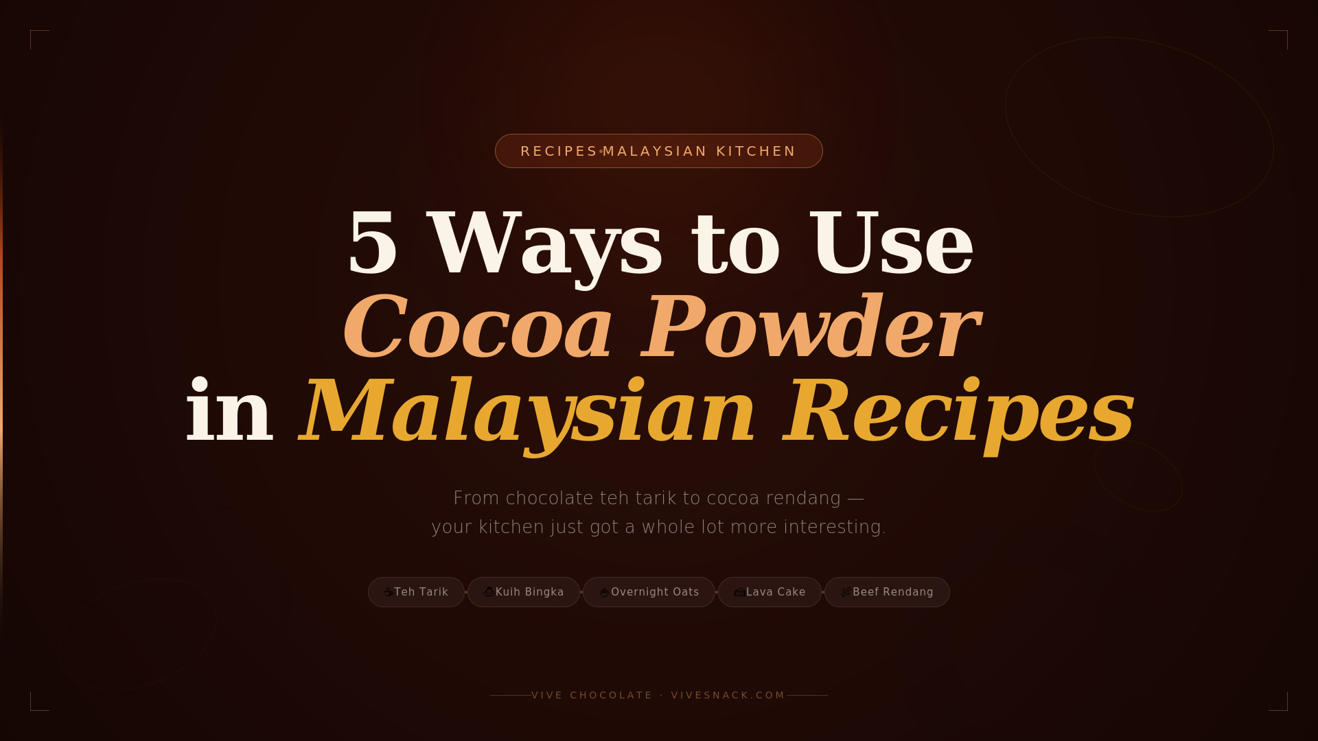 5 Ways to Use Cocoa Powder in Malaysian Recipes
