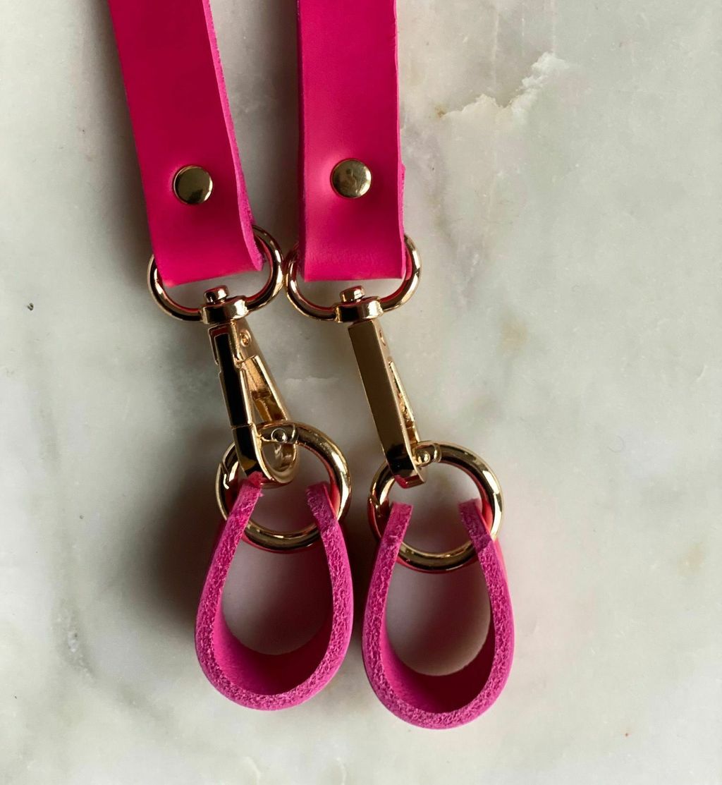 hot pink Leather shoulder strap.jpg