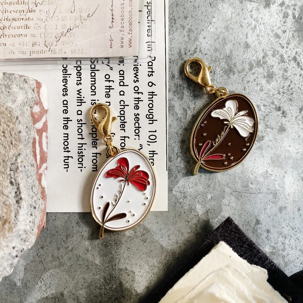 Mr. Eggplants Key Chain - Fondant Flower (2 options)