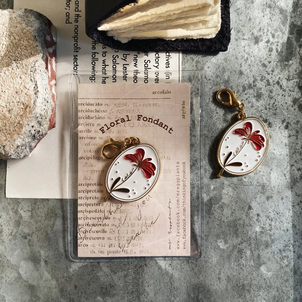 Mr. Eggplants Key Chain - Fondant Flower (2 options)