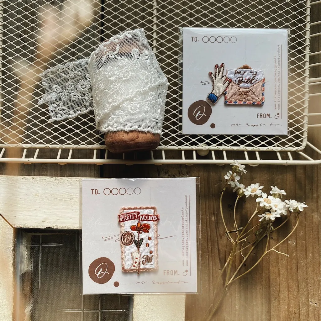 Mr. Eggplants Embroidery Sticker Patch - Passing Notes (2 options)