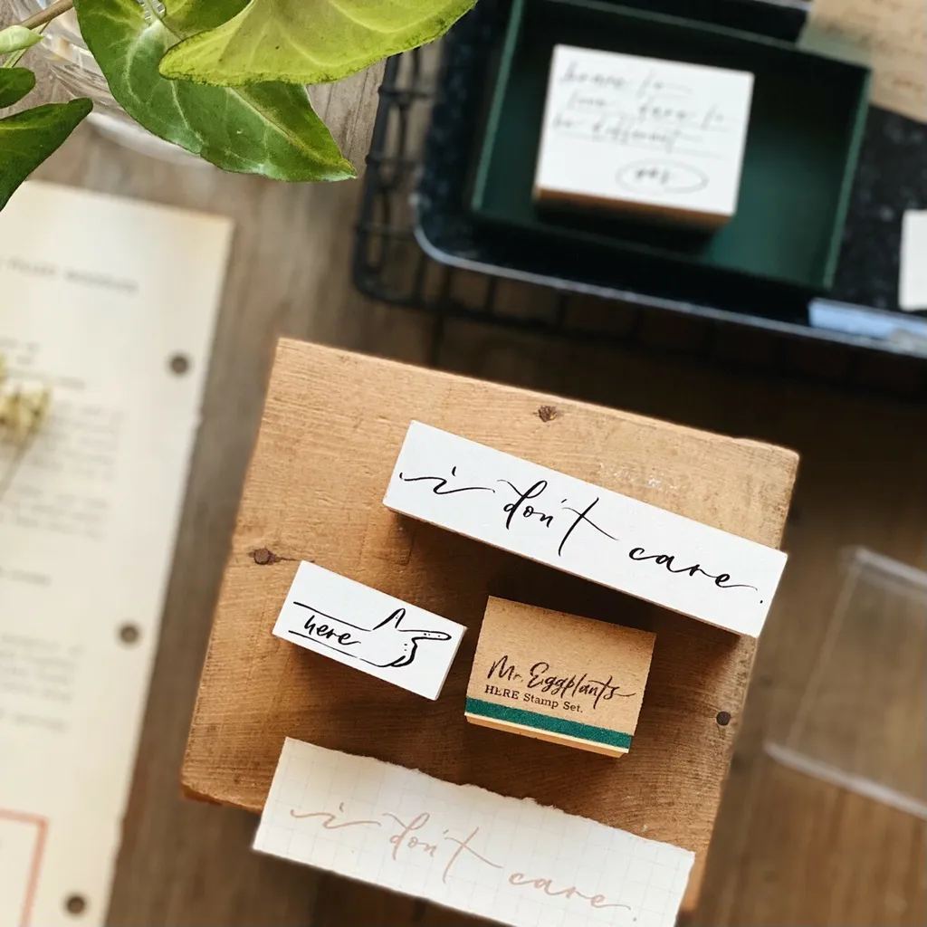 Mr. Eggplants Rubber Stamp Set - Here (4 stamps)