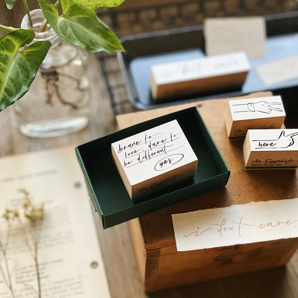 Mr. Eggplants Rubber Stamp Set - Here (4 stamps)