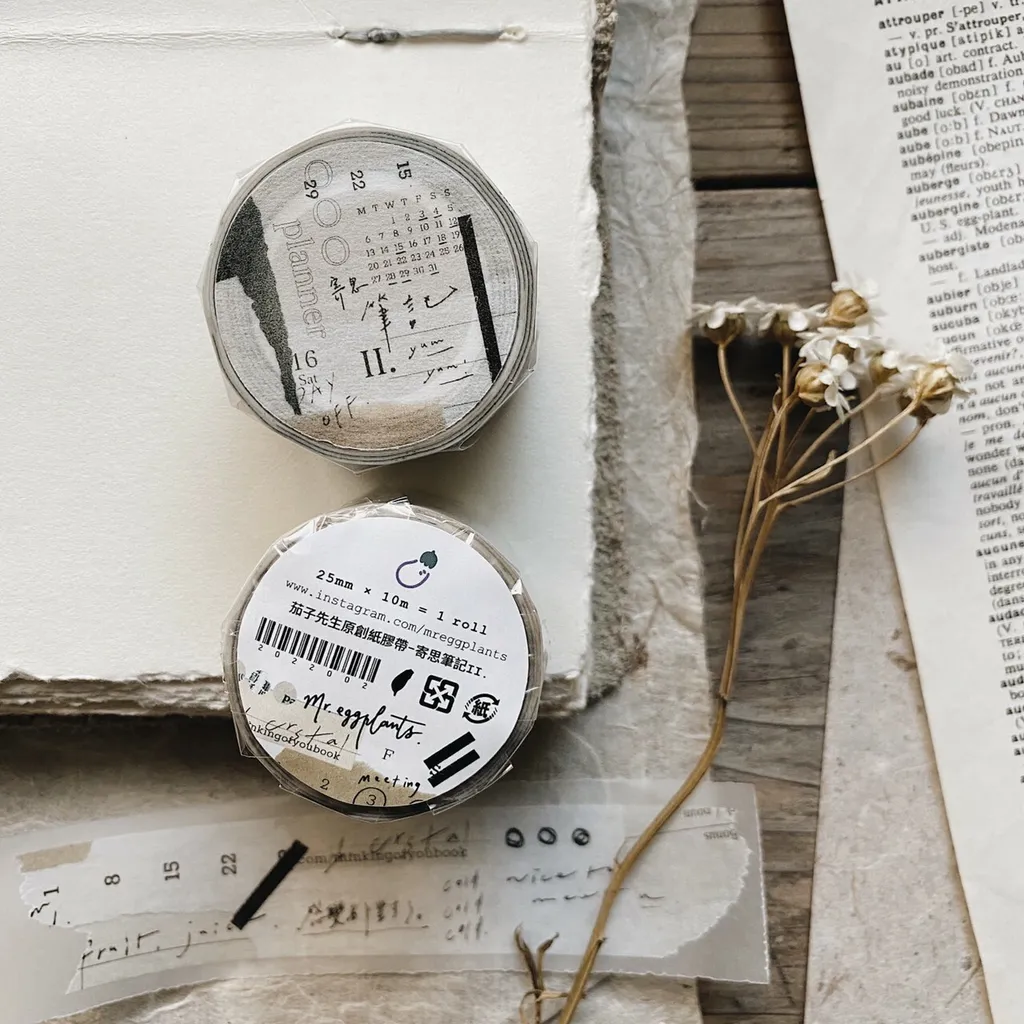 Mr. Eggplants Washi Tape - Think Note II. (2.5cm)