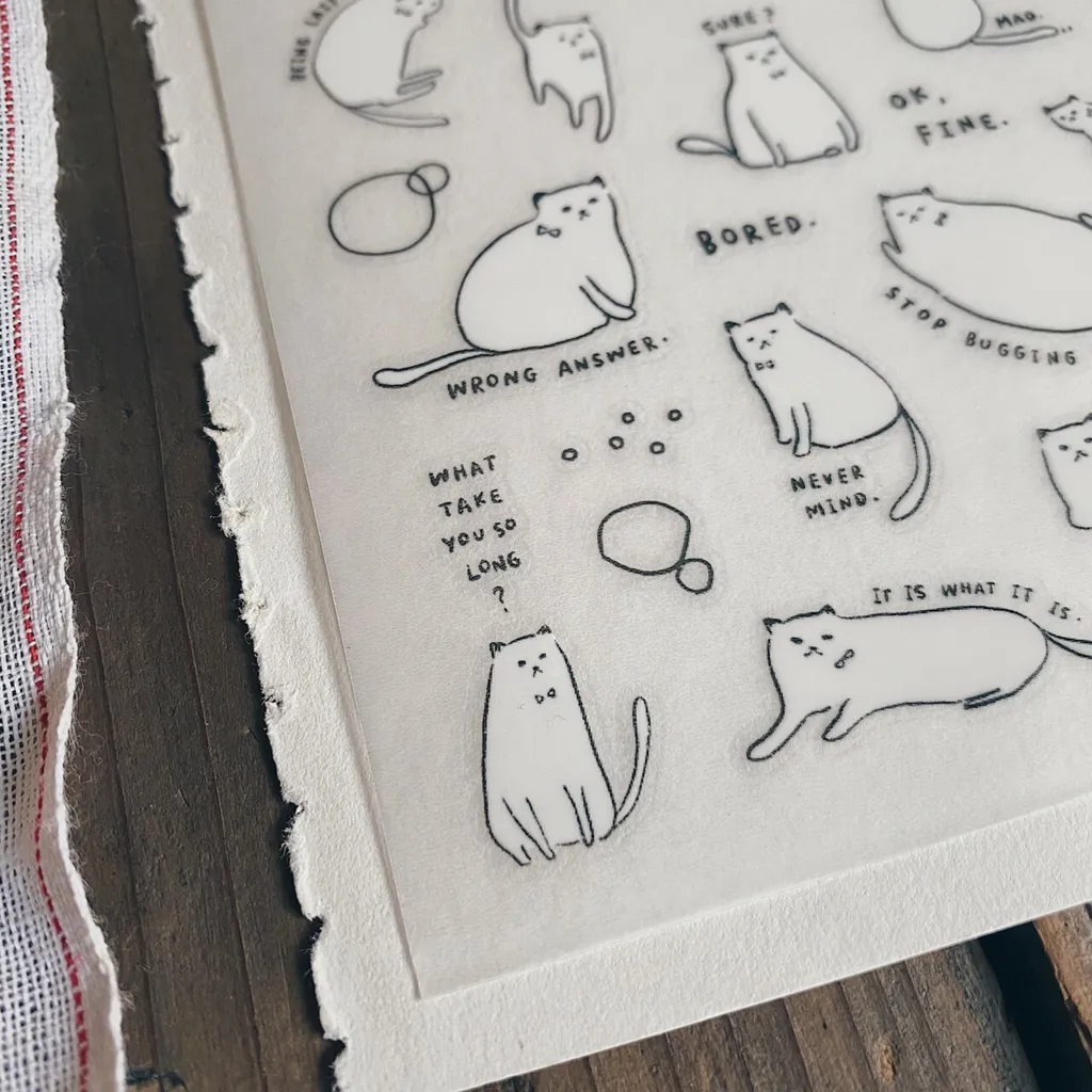 Mr. Eggplants Transfer Sticker - Soft Kitty