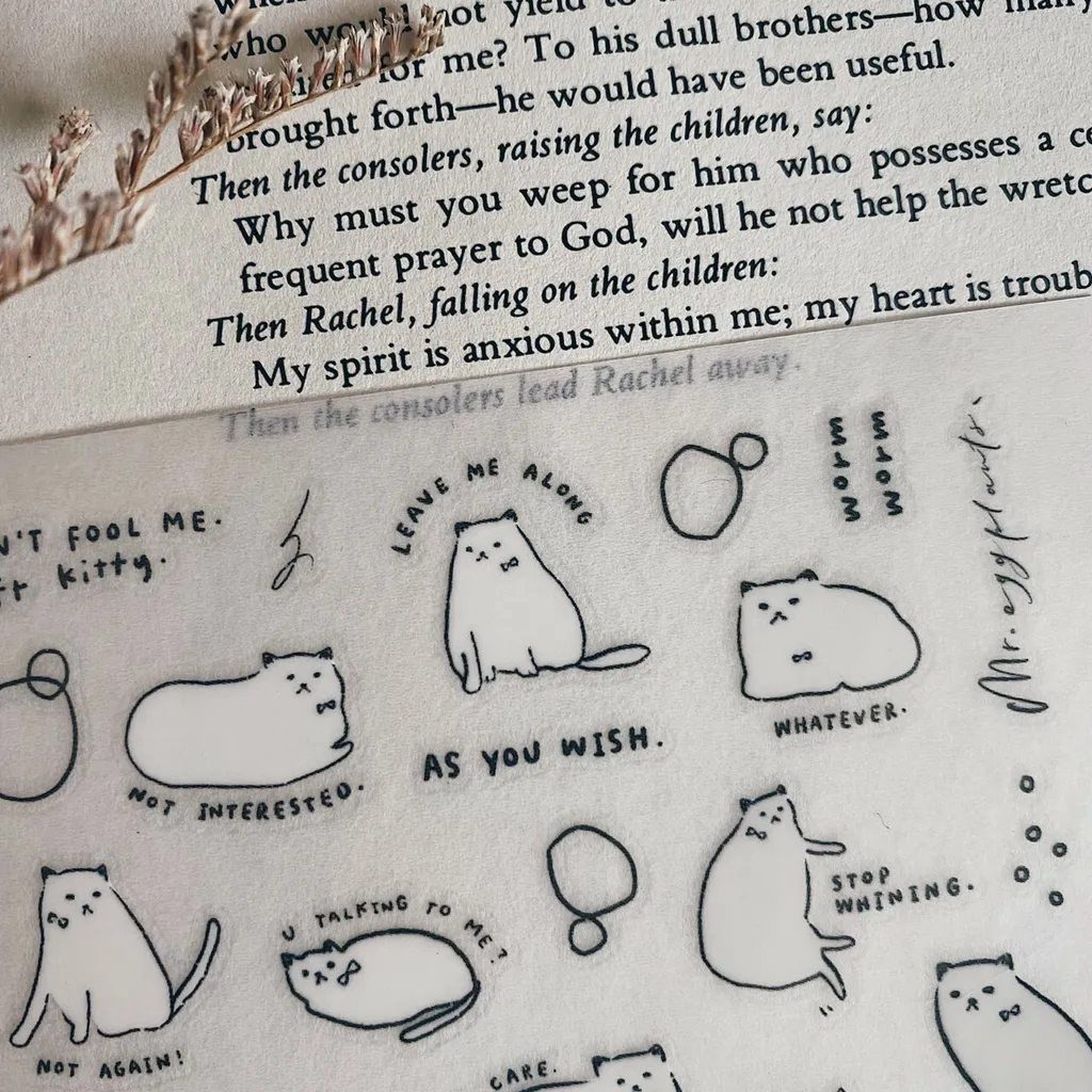 Mr. Eggplants Transfer Sticker - Soft Kitty