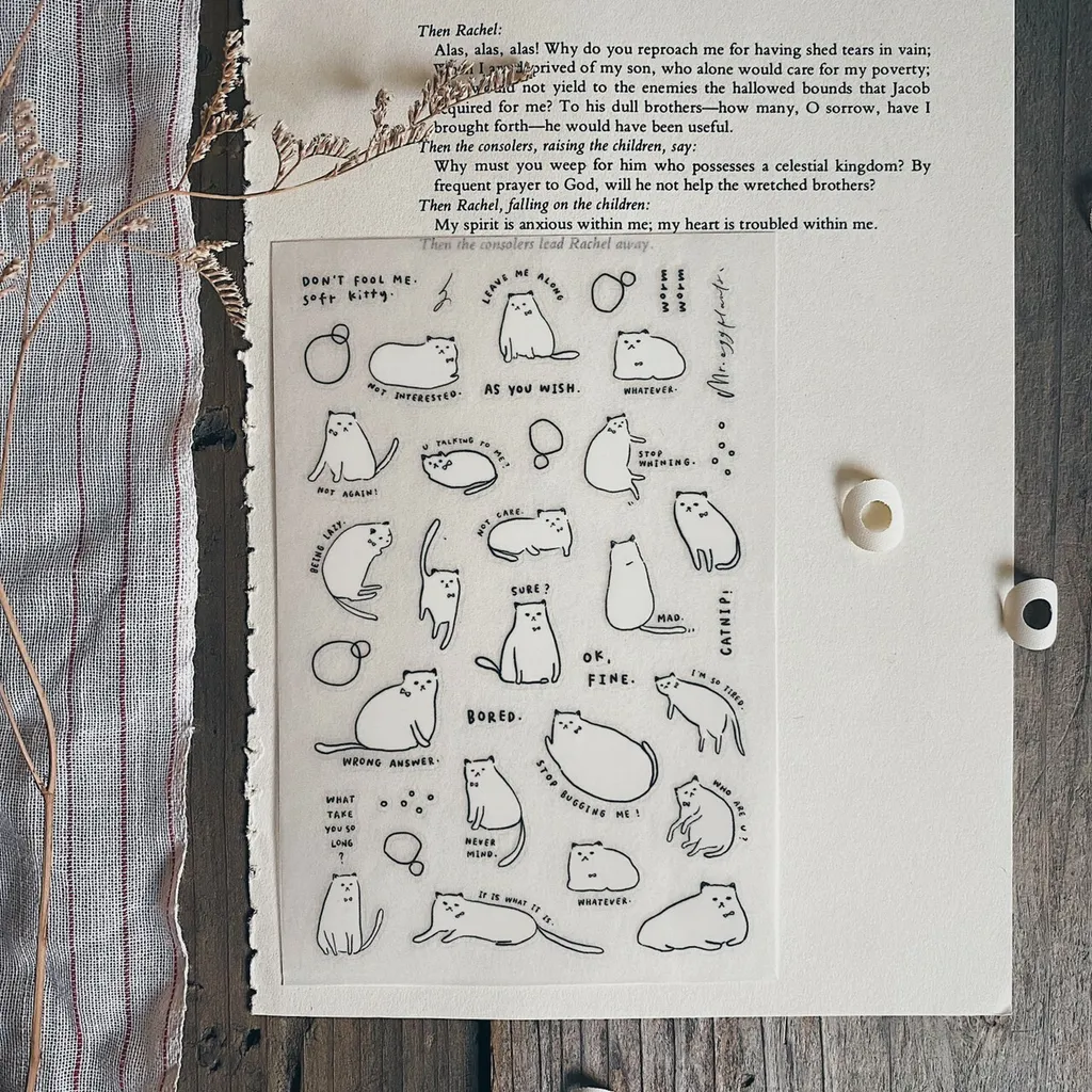 Mr. Eggplants Transfer Sticker - Soft Kitty