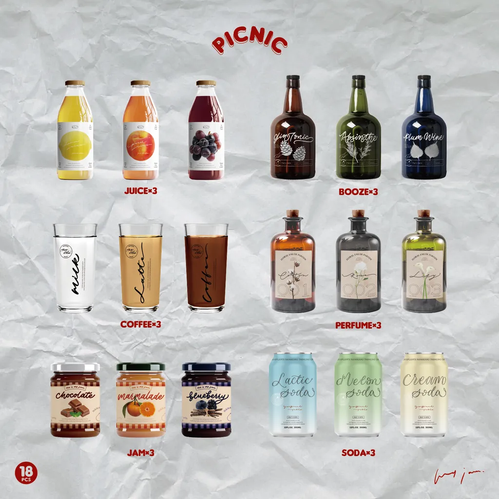 Mr. Eggplants Stickers Set - Picnic Drinks