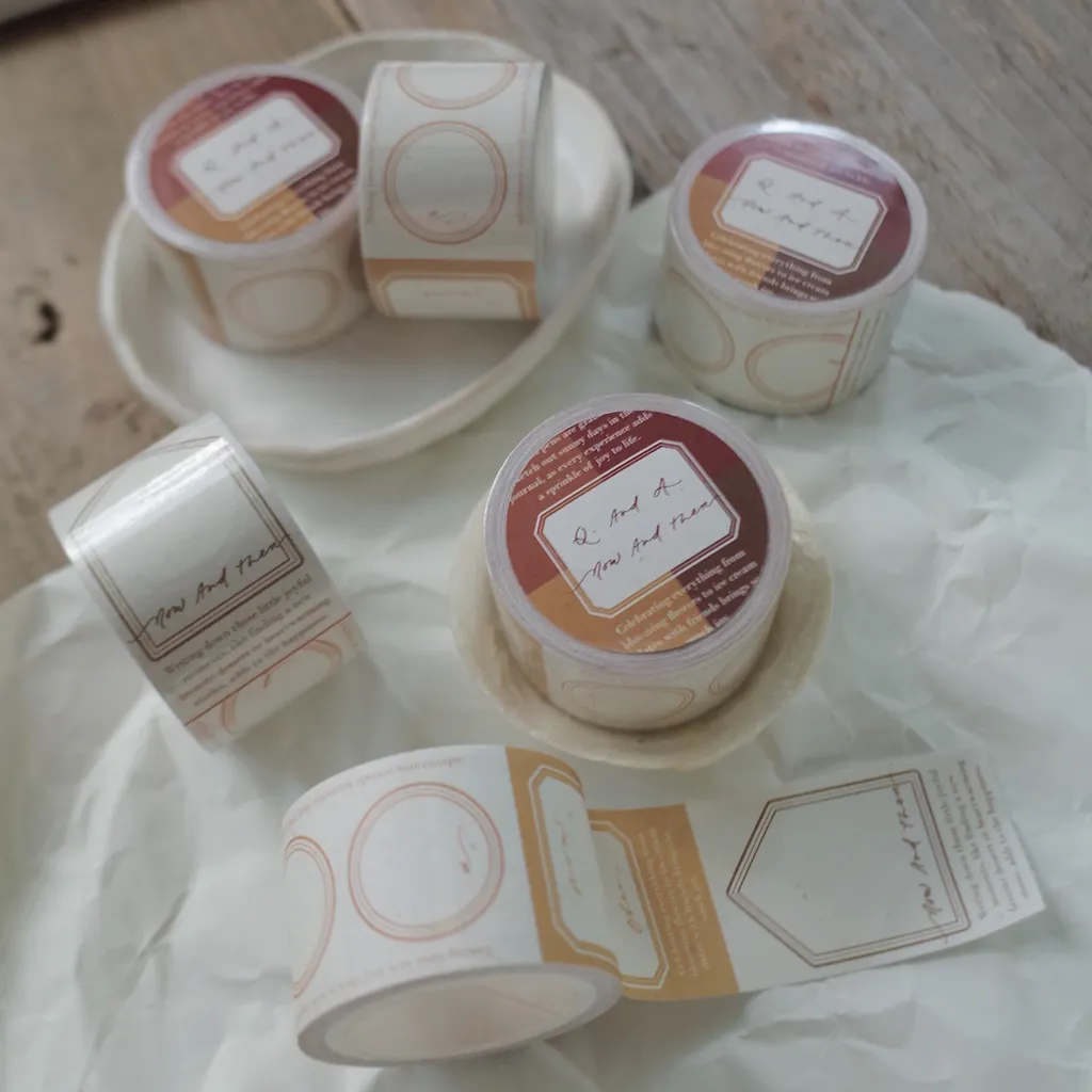 Mr. Eggplants Sticky Memo Tape - Now and Then (3cm)