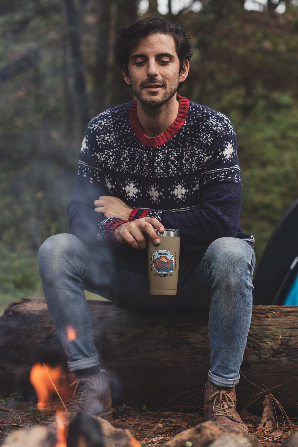 mockup-of-a-man-at-a-campfire-drinking-from-a-tumbler-30477.png