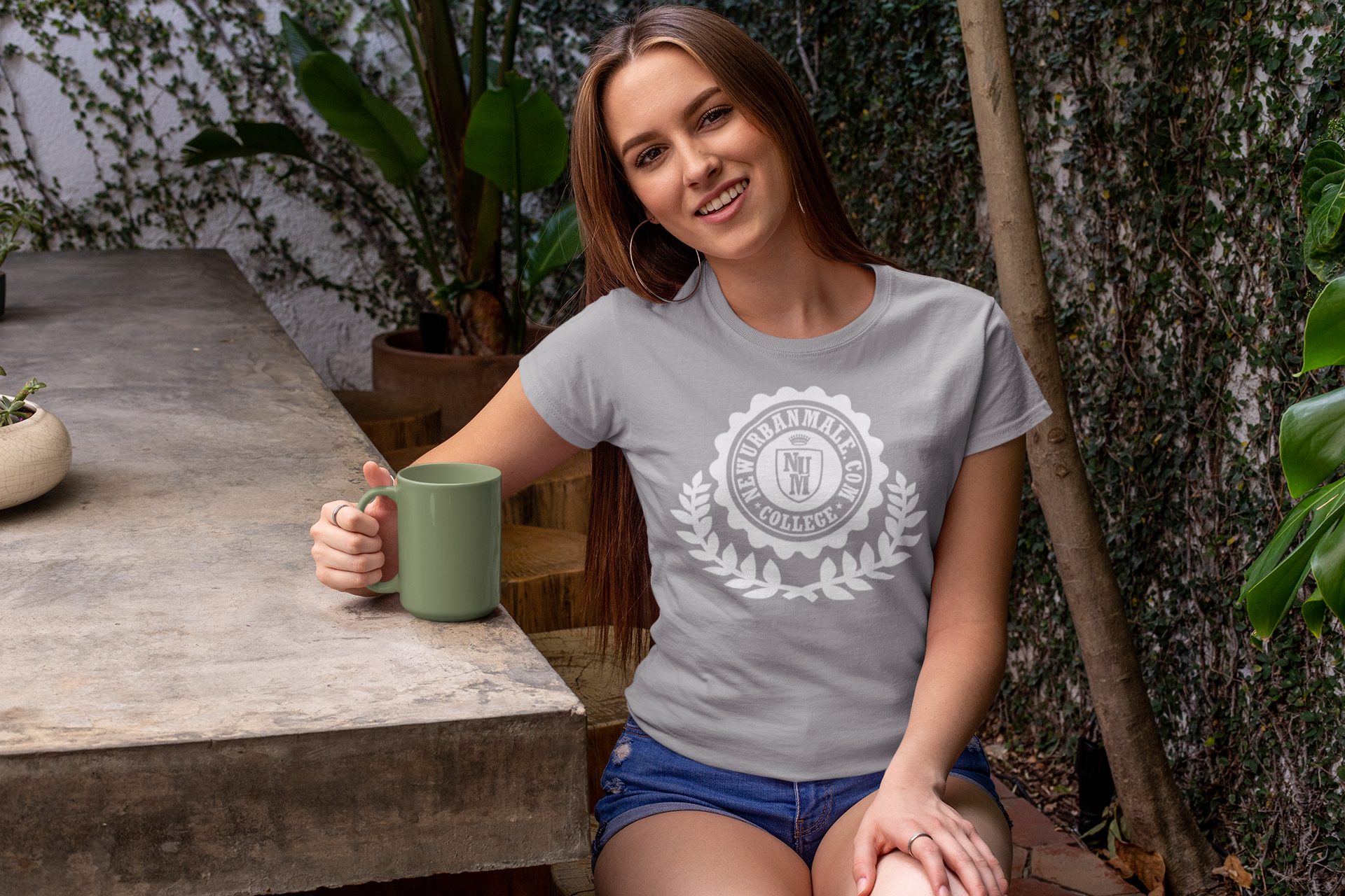mockup-of-a-long-haired-woman-wearing-a-t-shirt-and-holding-a-15-oz-mug-in-her-backyard-27511.png