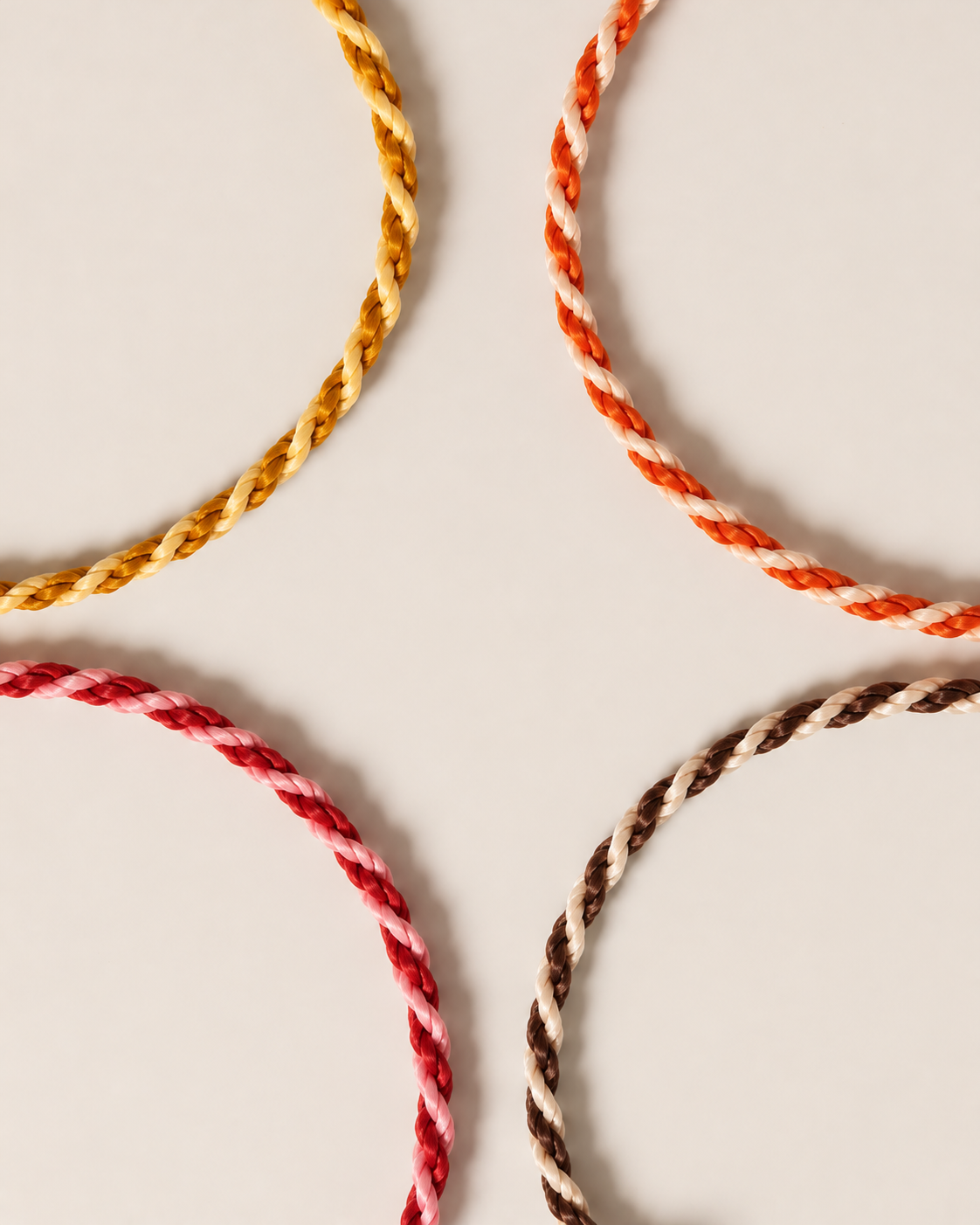 四彩細緻編繩弧線靜物