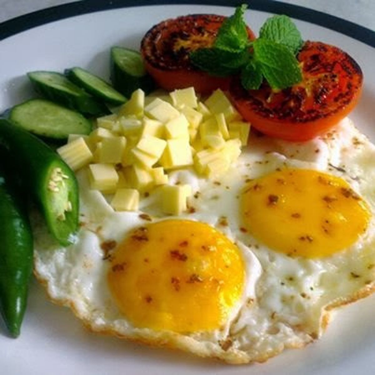 Sunny-Side-Up Eggs with Hot Chick Spicy Salt