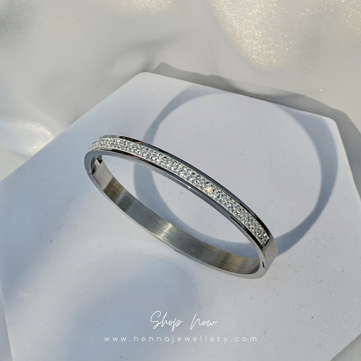 Tove Shine Classic Bangle - Titanium Steel 2