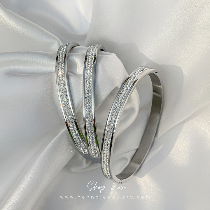 Tove Shine Classic Bangle - Titanium Steel 1