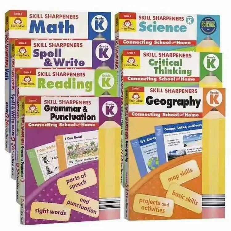 Evan-Moor Skill Sharpeners Pre K 7冊セット Evan Moor Skill Sharpeners Grade K 7 books – LITTLE BOOK LOUNGE