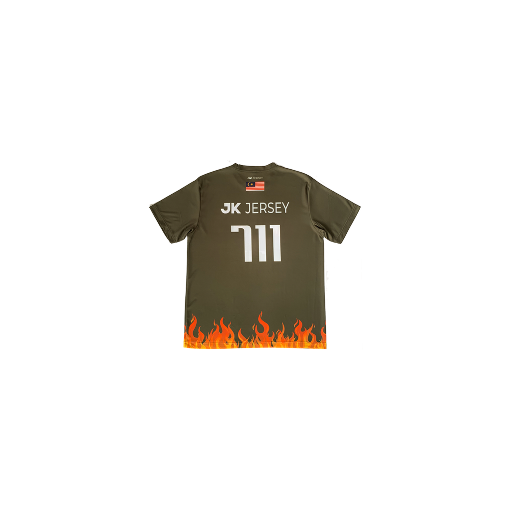 ON FIRE TSHIRT-GREEN BACK