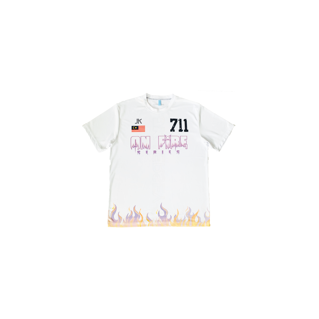 ON FIRE TSHIRT-WHITE FRONT