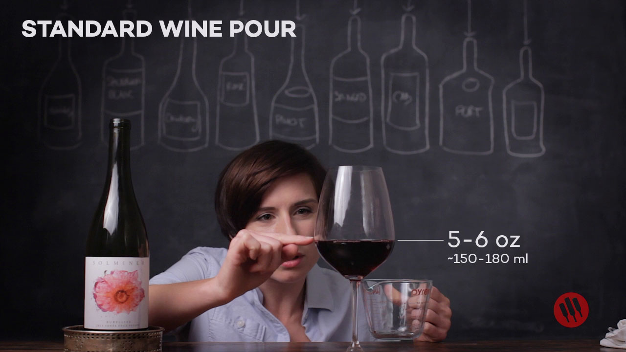 Standard Wine Pour is 5-6 oz