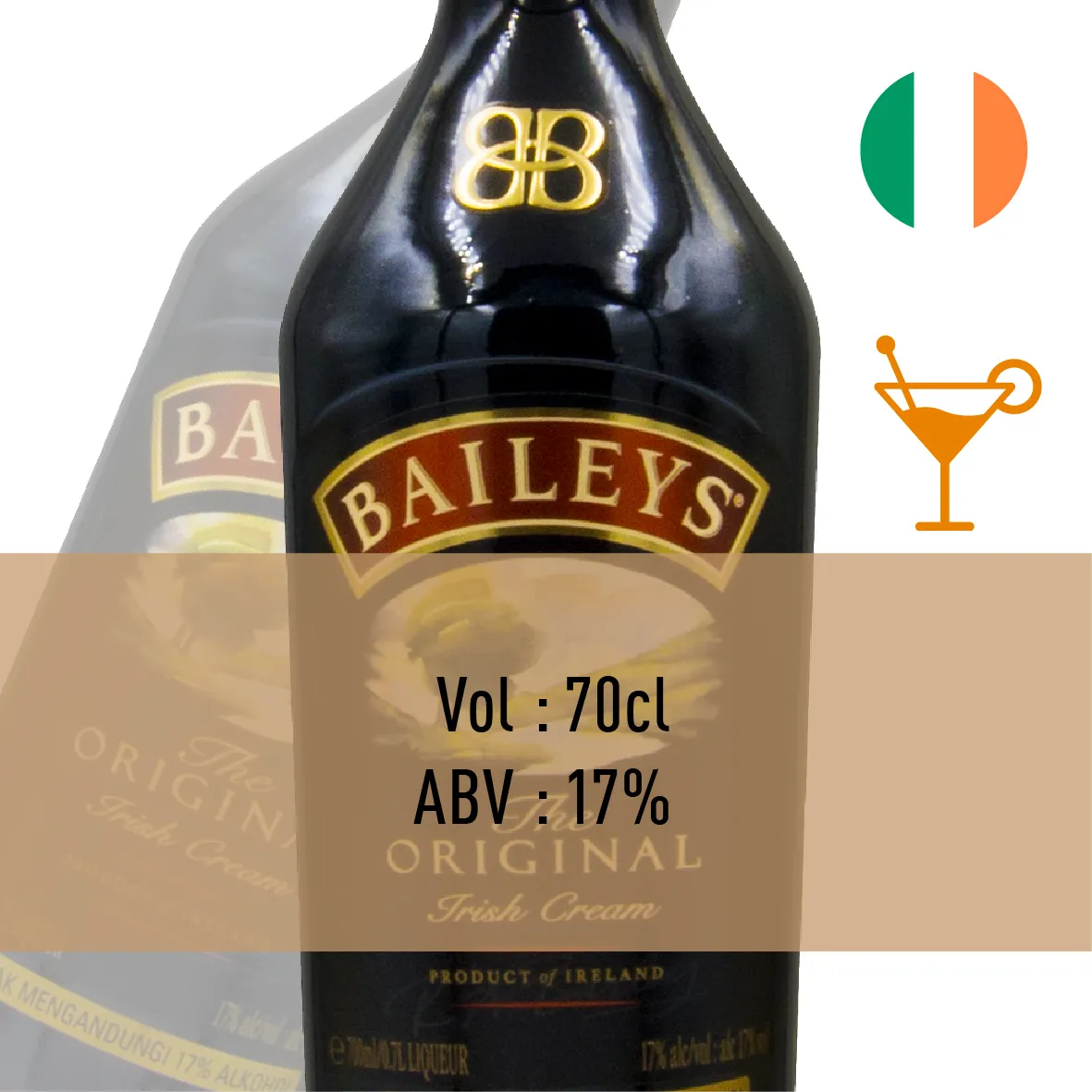 Baileys Original Irish Cream Liqueur, 750 ml, 17% ABV 