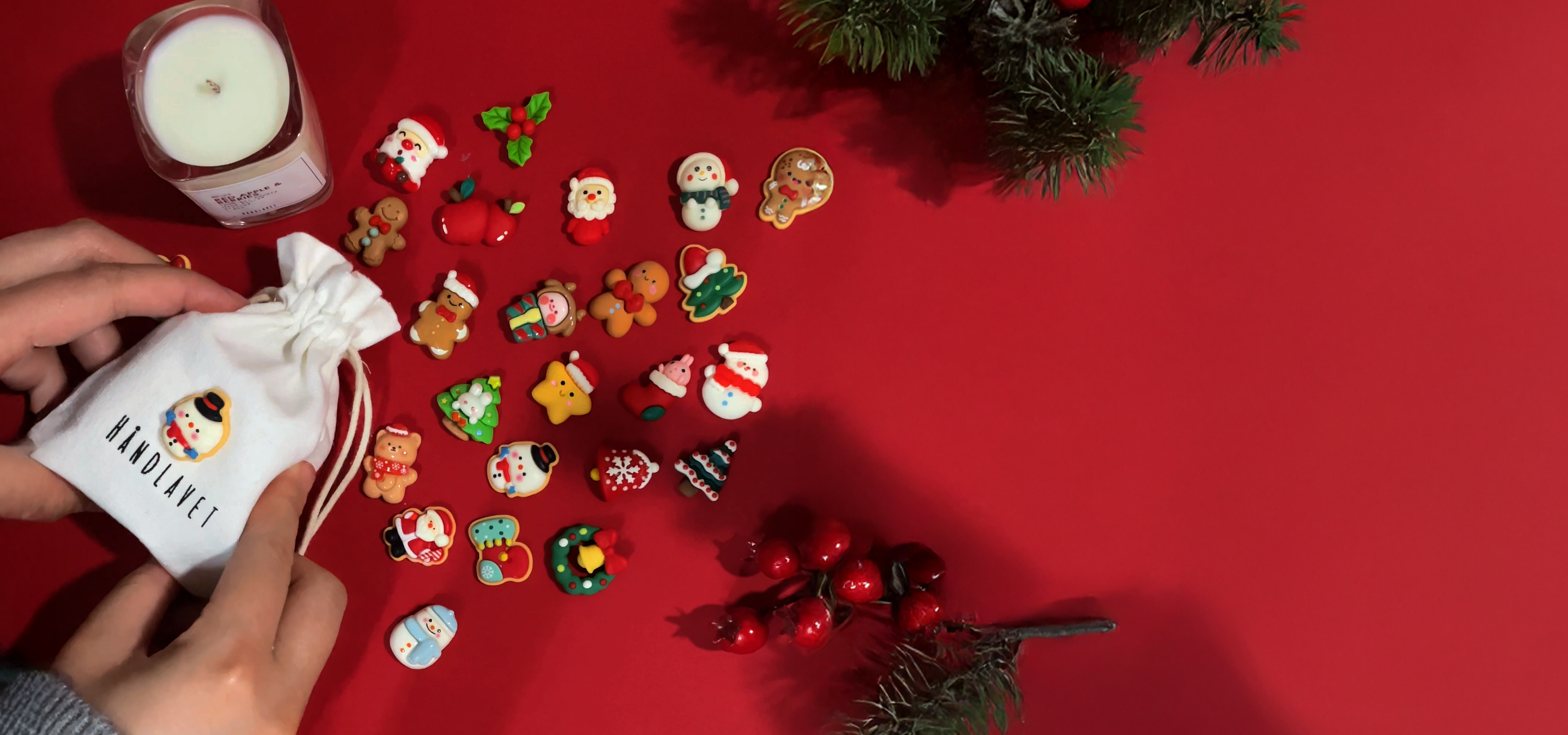 FREE Christmas Pouch With Every Candle | Håndlavet | Scented Soywax Candle