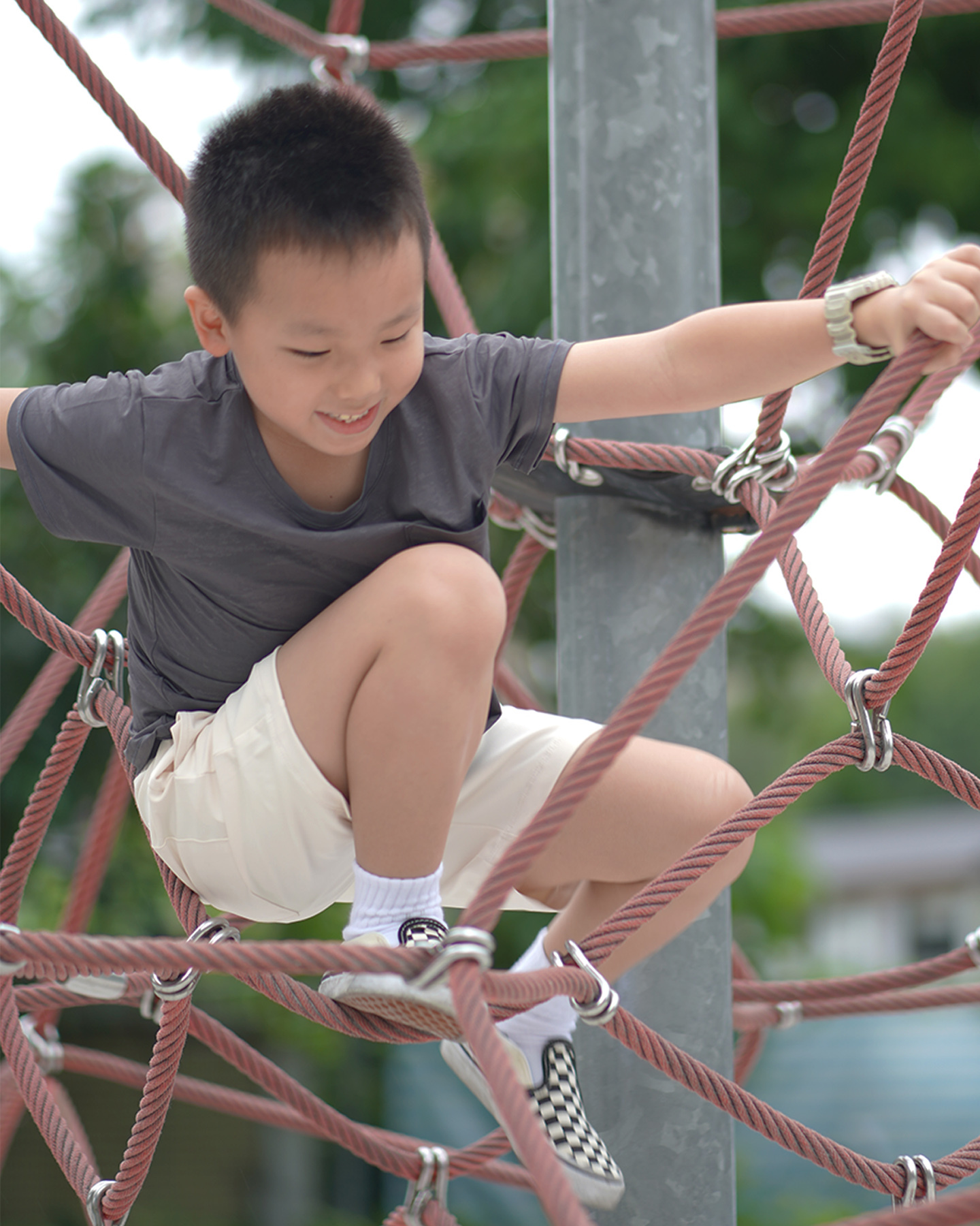 Kids Tee炭灰+Kids Shorts米白 4