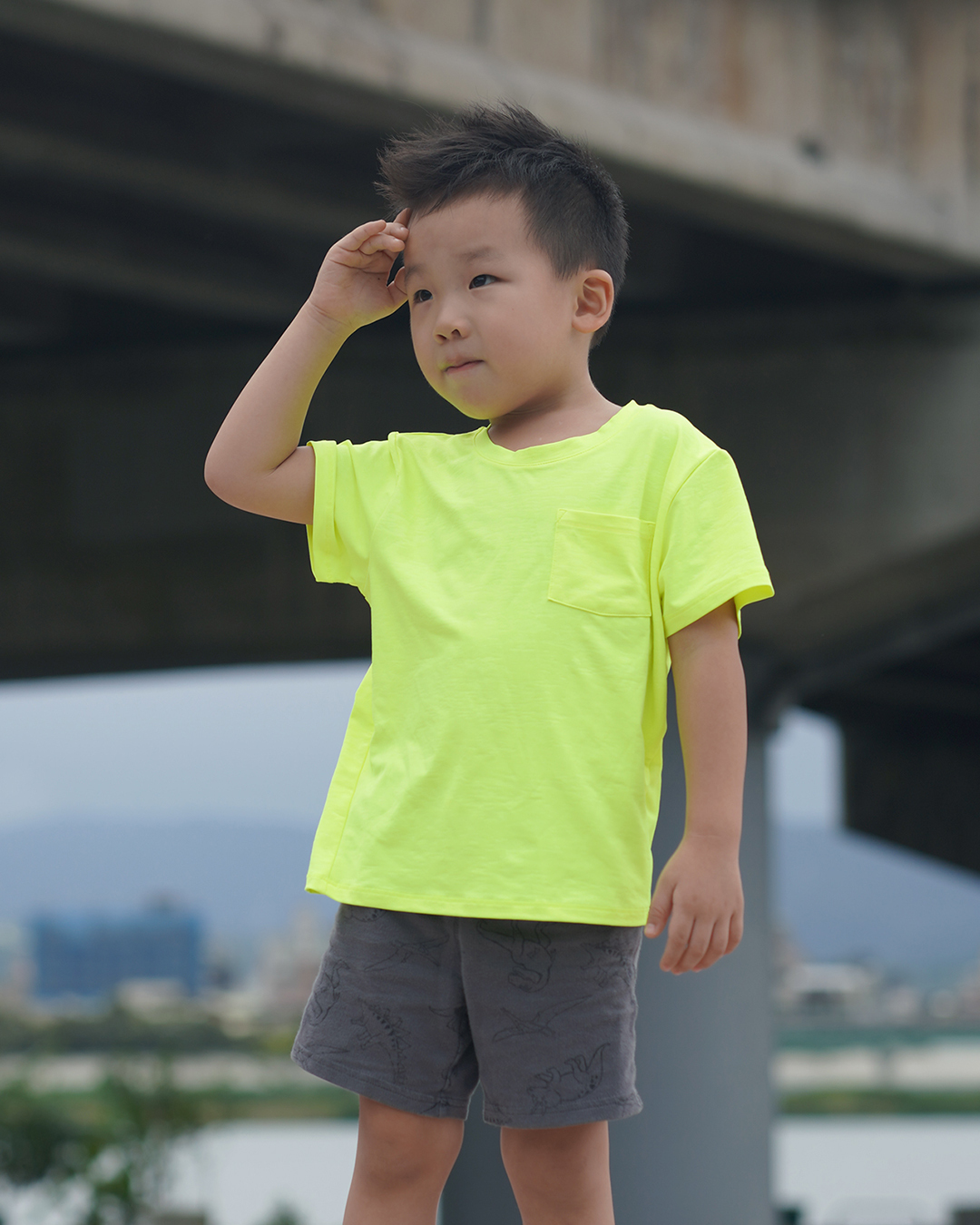 Kids Tee 螢光黃1