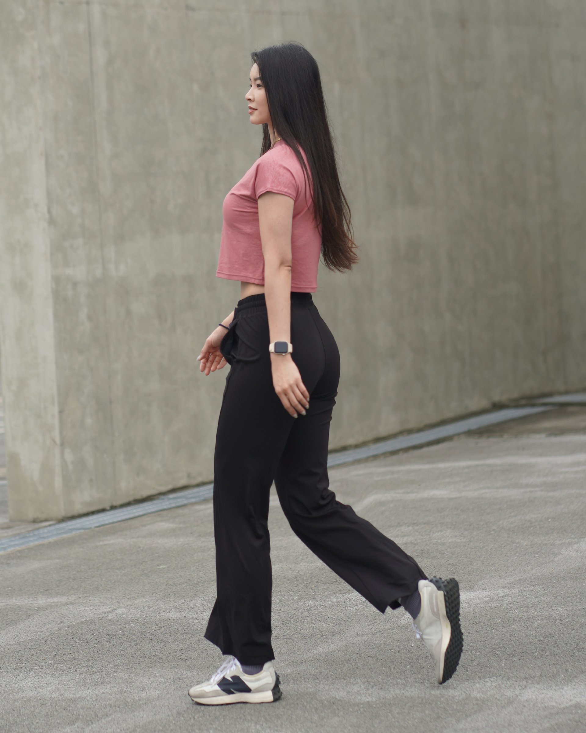 PSD Breeze寬褲 黑 + Crop 野莓
