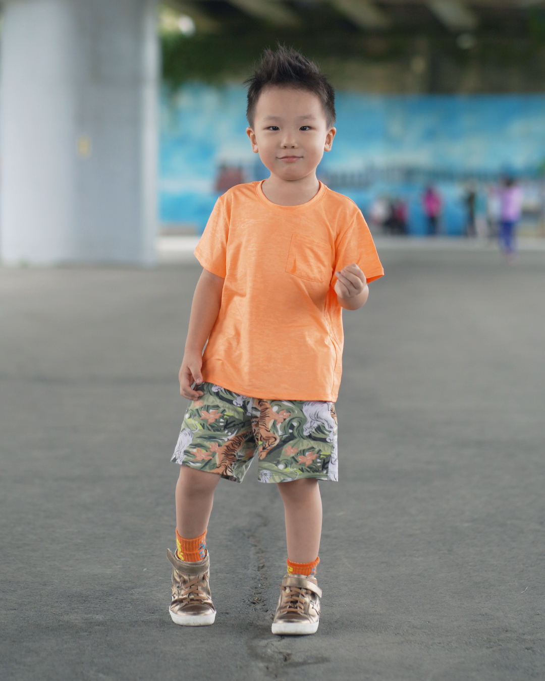 Kids Tee 螢光橘1