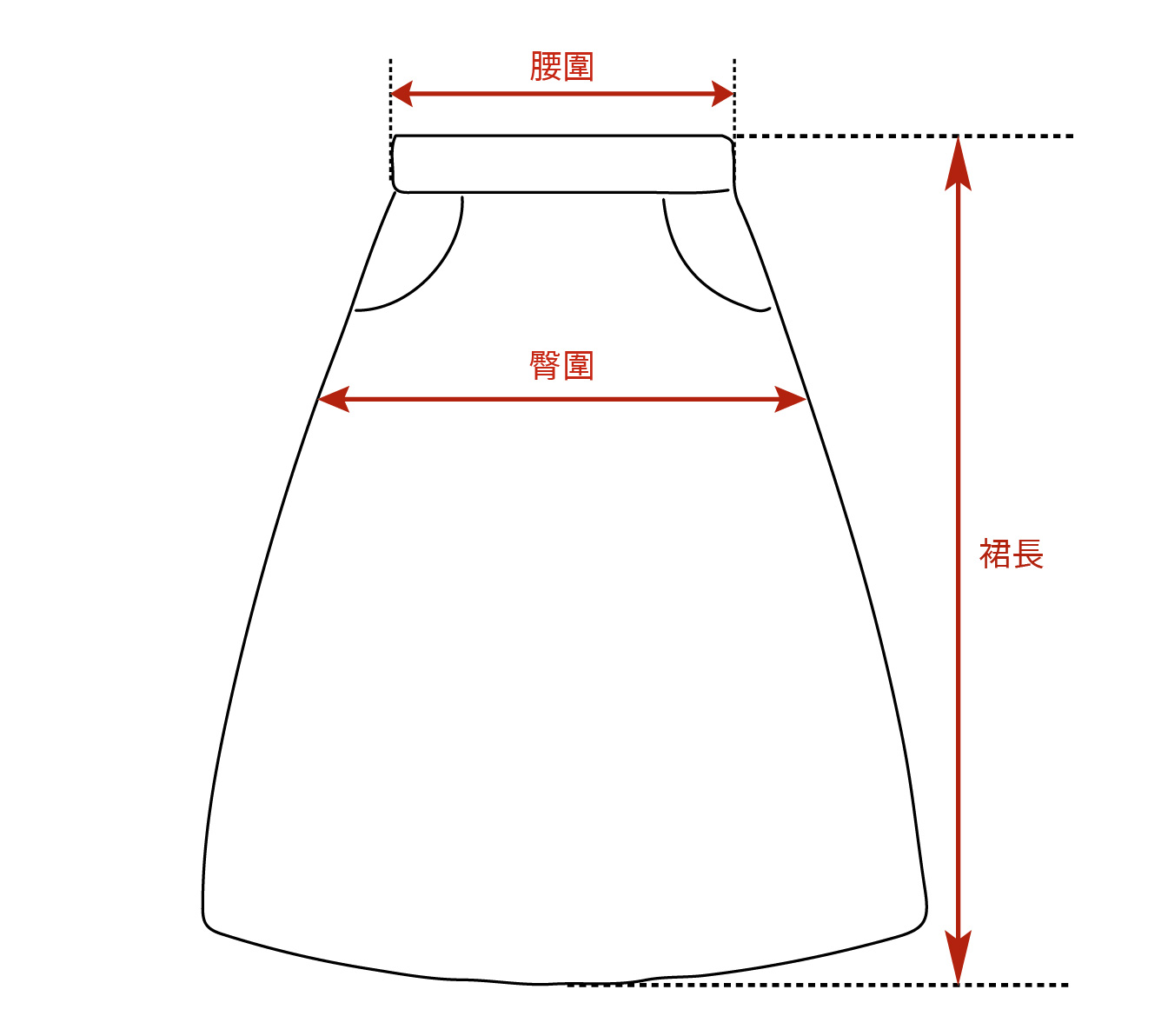裙子尺寸對照表