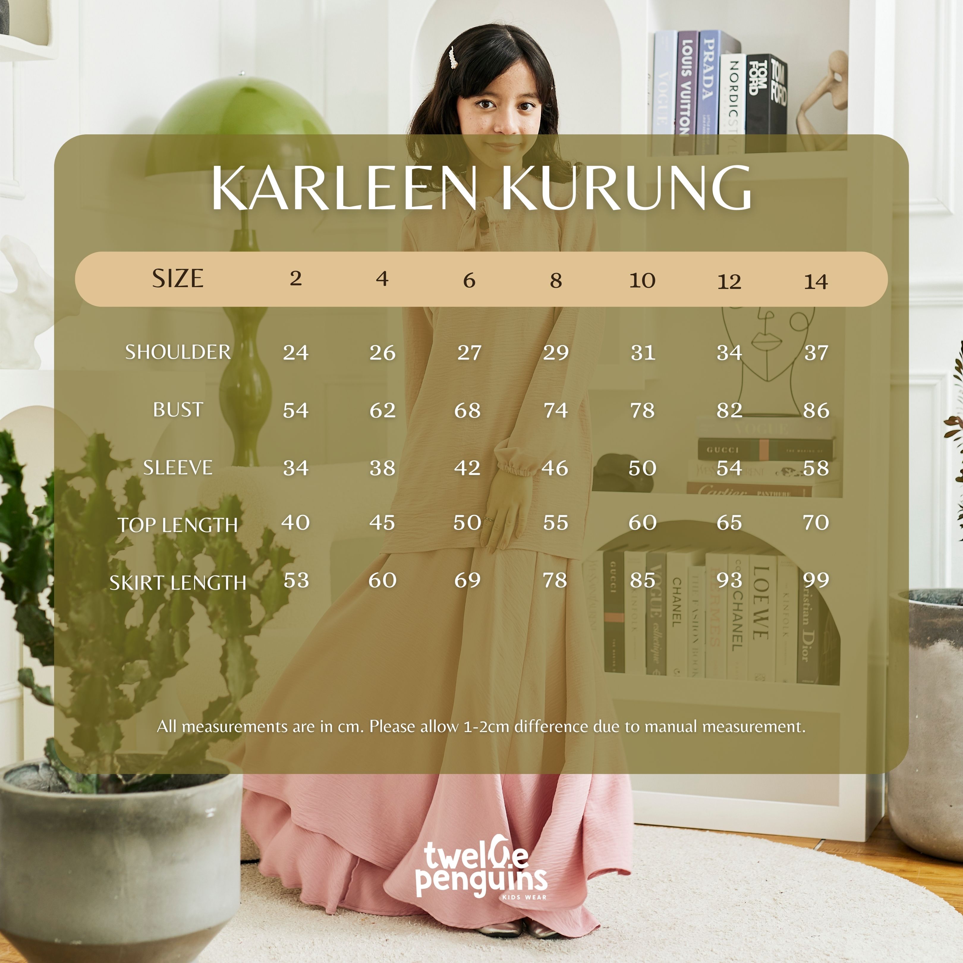 Karleen Kurung Measurement Chart