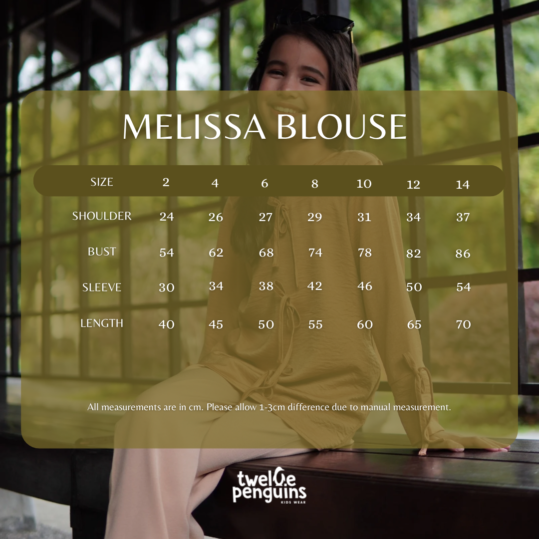 Melissa Blouse Measurement Chart