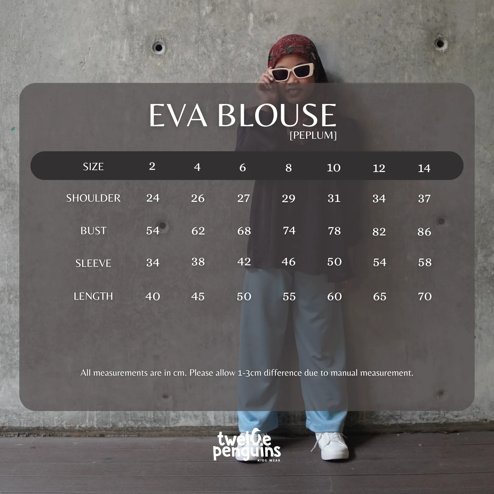 Eva Blouse Measurement Chart sq