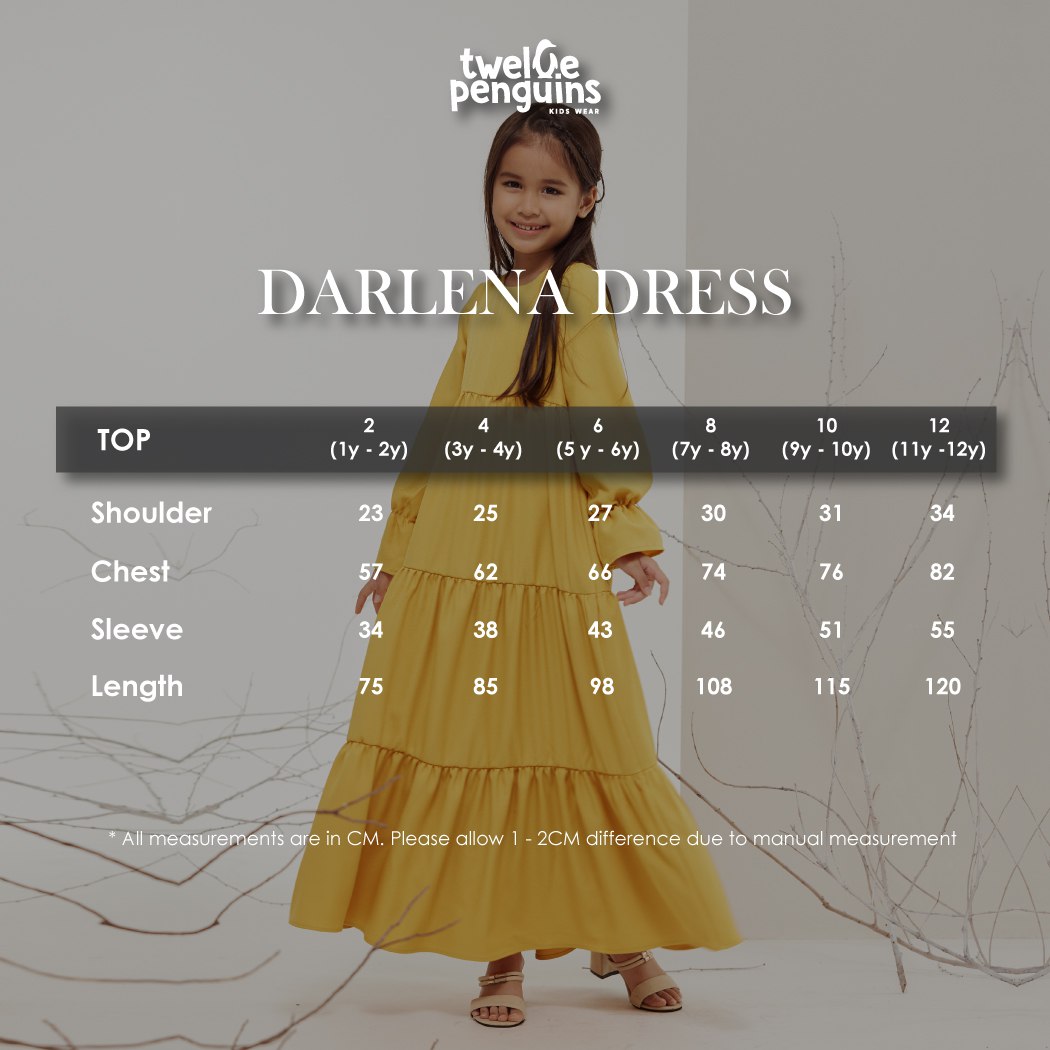 Darlena Dress Size Chart