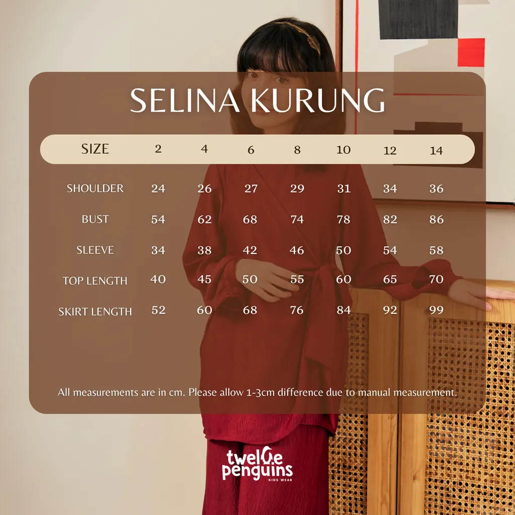 Selina Kurung Measurement Chart