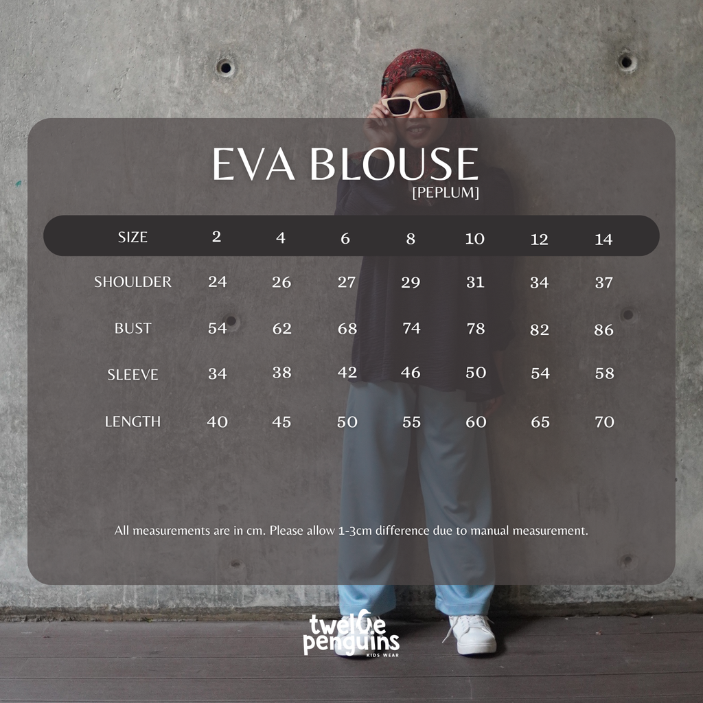 Eva Blouse Measurement Chart sq