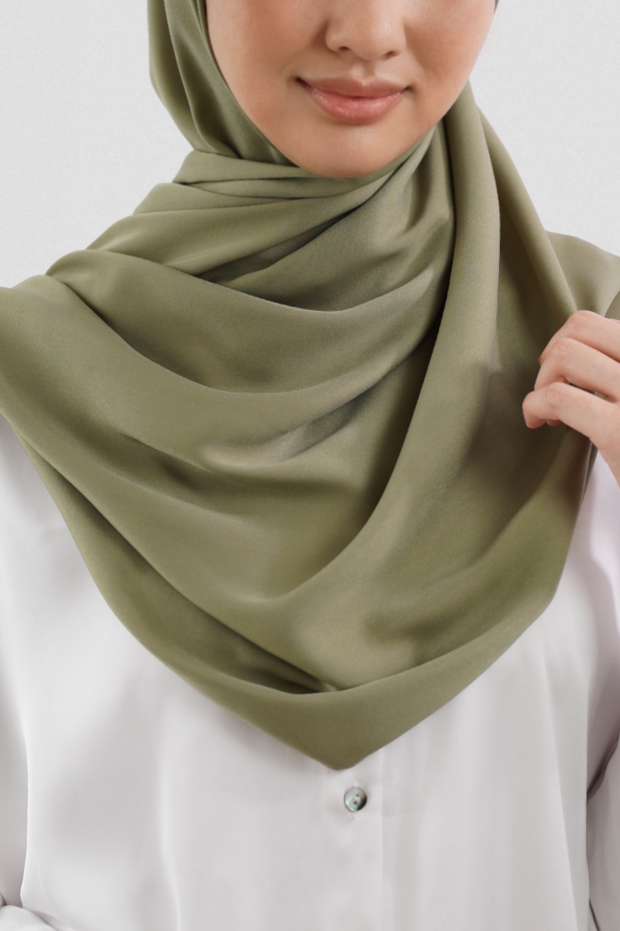 shawl satin putih