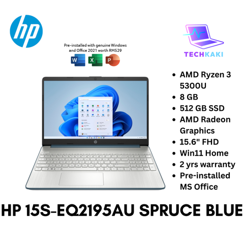 HP 15s-Eq2195AU Spruce Blue