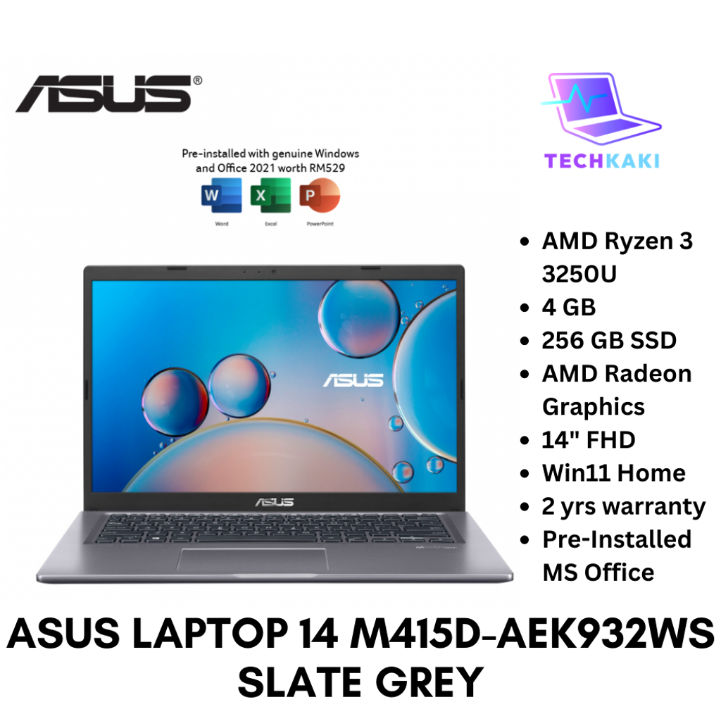 Asus Laptop 14 M415D-AEK932WS Slate Grey