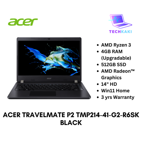Acer TravelMate P2 TMP214-41-G2-R6SK Black