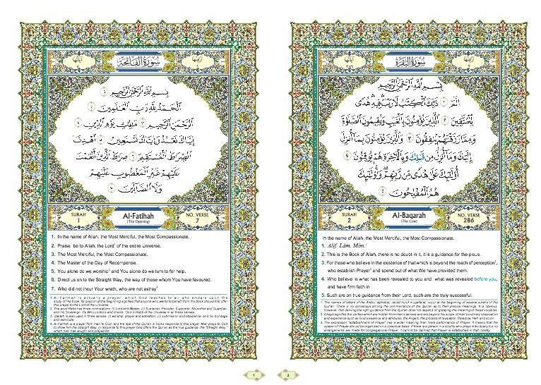 AL-QURAN AL-KARIM AL-MUBARAK WITH ENGLISH TRANSLATION AND GUIDE ON