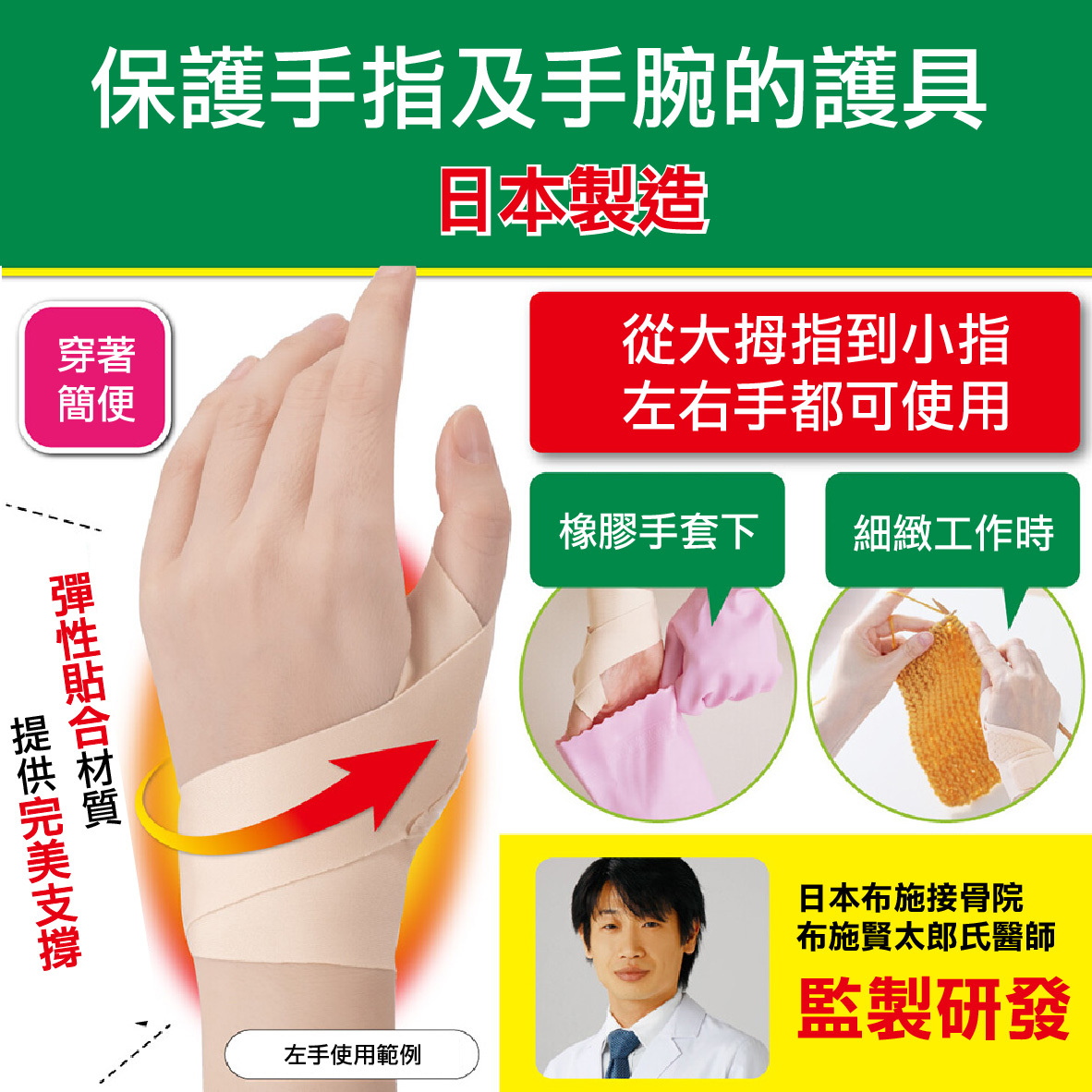 1. 輕薄拇指護腕固定帶-中文