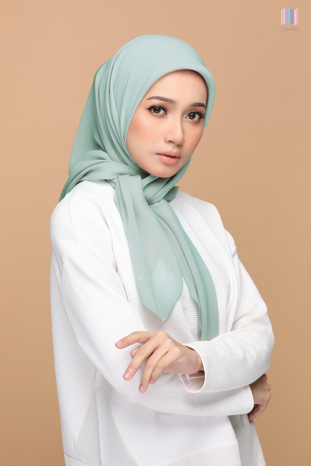 Lubaina-Tudung-Bawal-Aaira-Beryl-Green