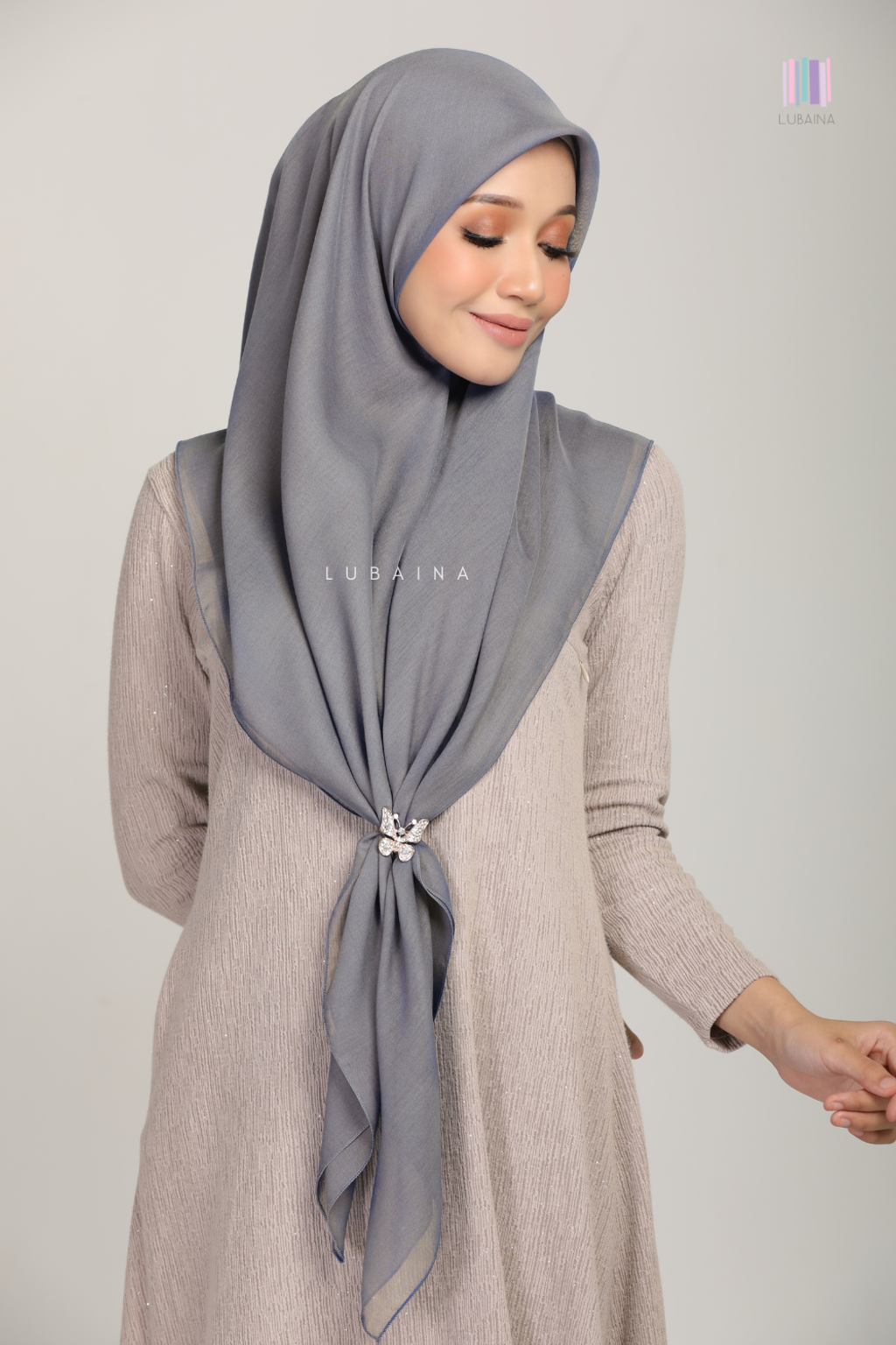 Lubaina-Bawal-Cotton-Voile-Zahraa-Bidang-45-Smokey-Grey