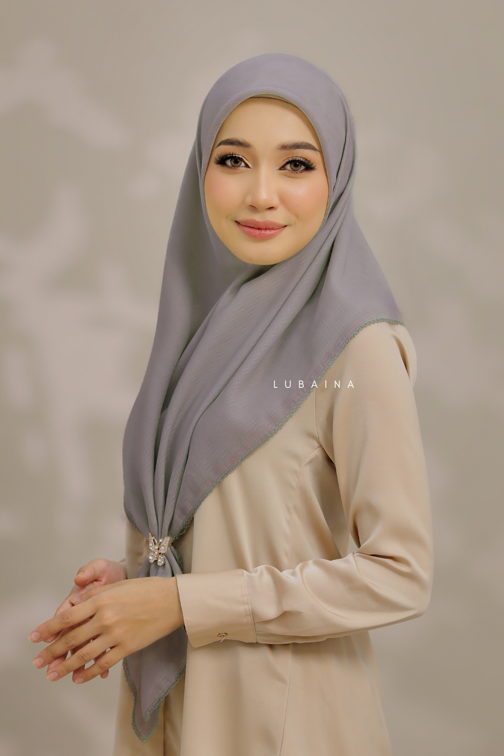 Lubaina-Tudung-Bawal-Inaya-Dusty-Grey