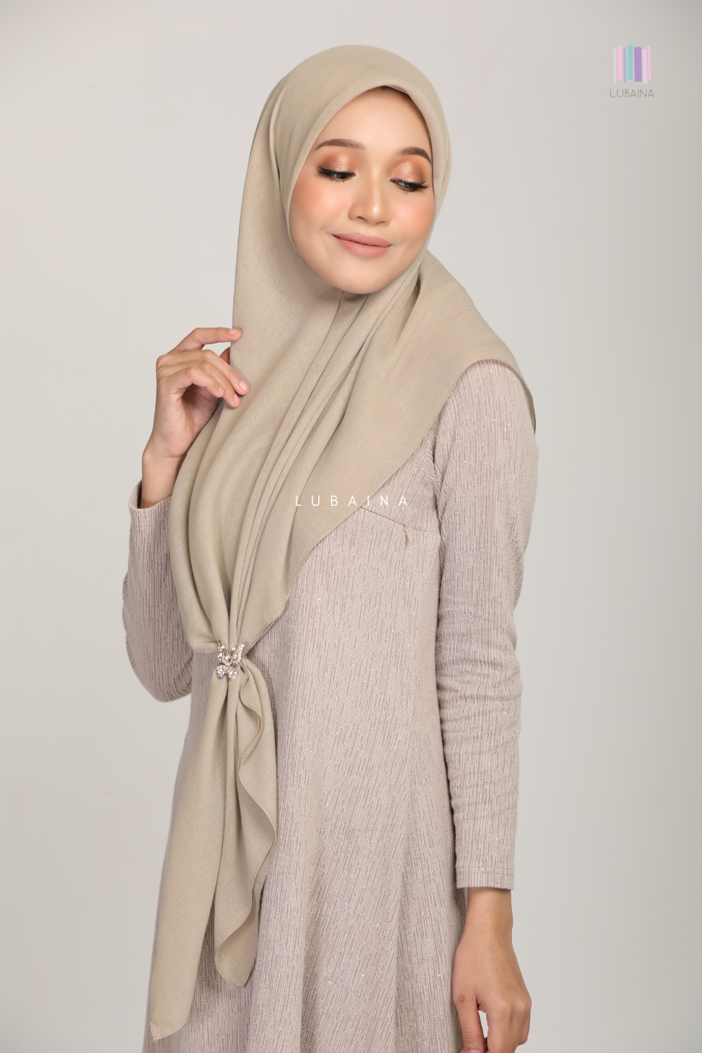 Lubaina-Tudung-Bawal-Zahraa-Bidang-50-Bisque