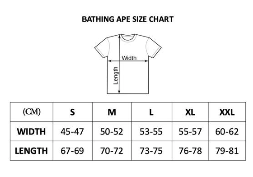 Bape Size Chart T Shirt Norway, SAVE 45% - www.visie.com.au