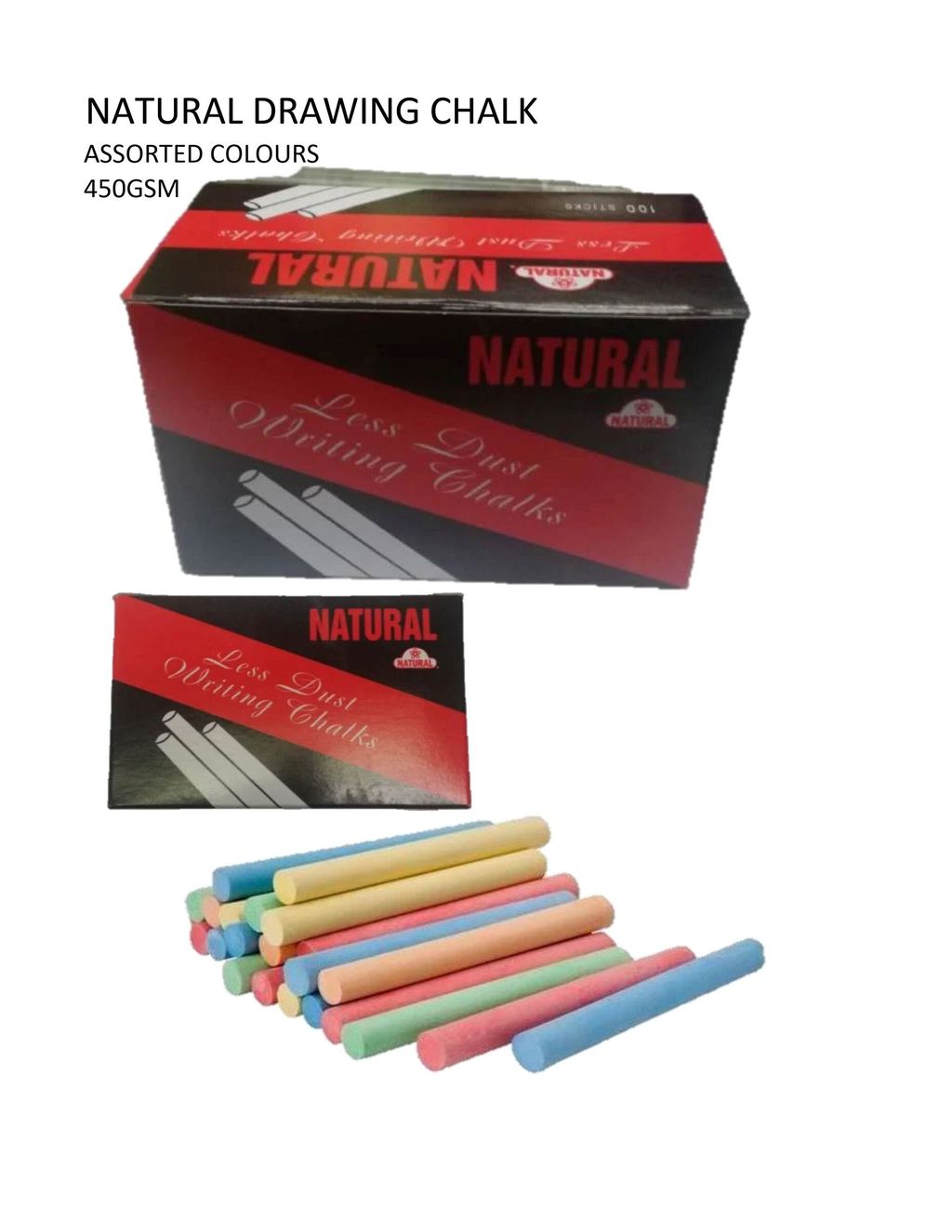 NATURAL DRAWING CHALKS-ASSORT 450G (1)