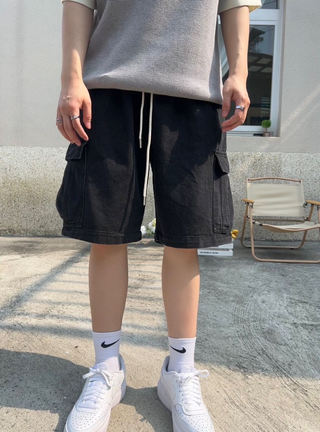 LINE_ALBUM_AM46 高磅牛仔工裝綁帶短褲-4色  $1250_240424_1