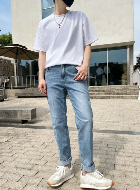 LINE_ALBUM_SA12 後腰圍鬆緊合身不緊身淺藍牛仔褲 $1650_230912_11